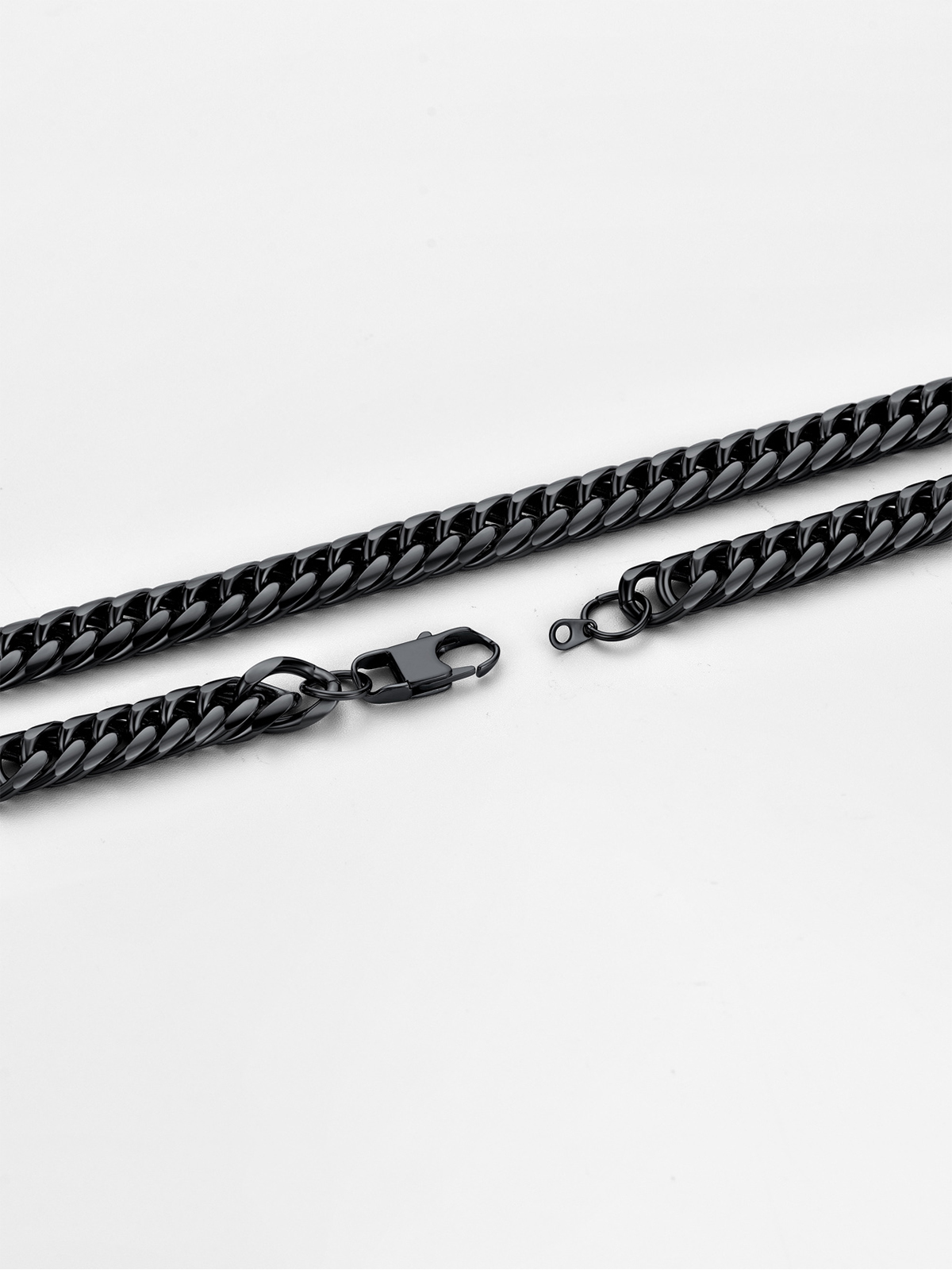 12mm Thick Chunky Franco Curb Link Chain Necklace in Black Plated
