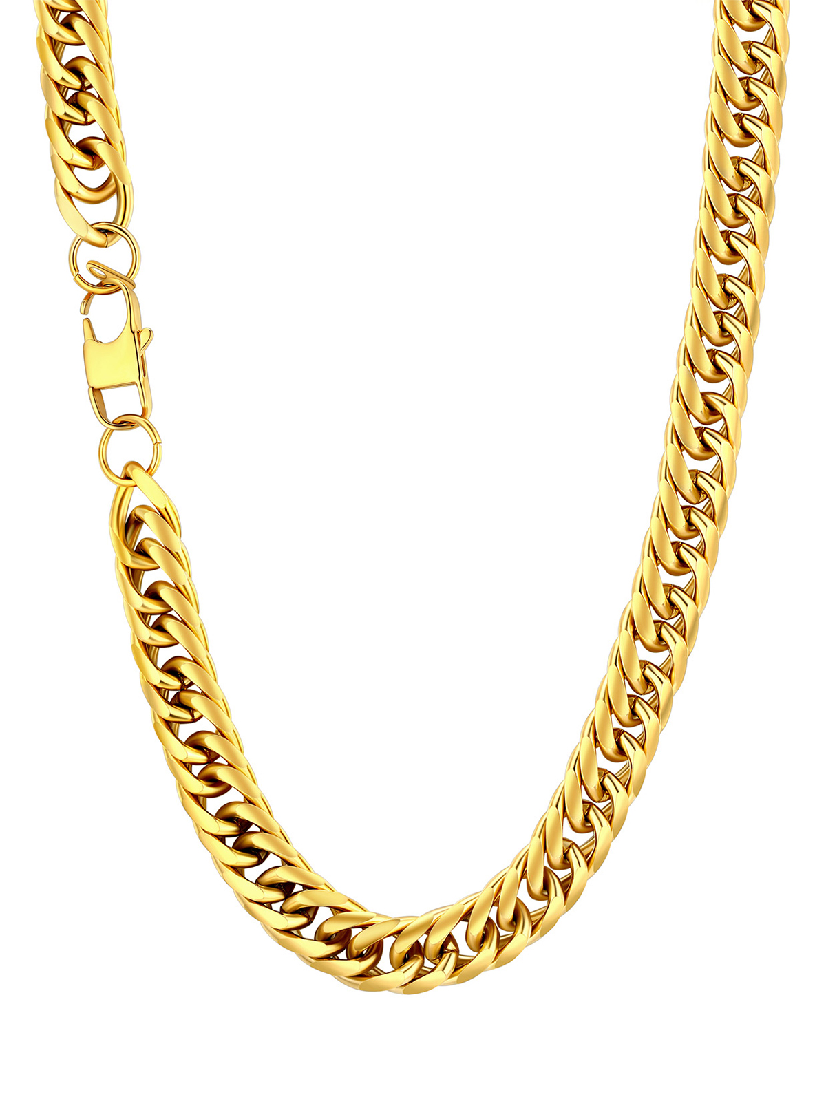 12mm Thick Chunky Franco Curb Link Chain Necklace in 18K Gold Plated