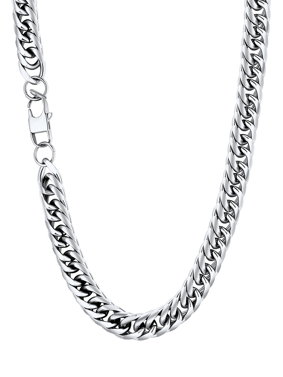 12mm Thick Chunky Franco Curb Link Chain Necklace in Stainless