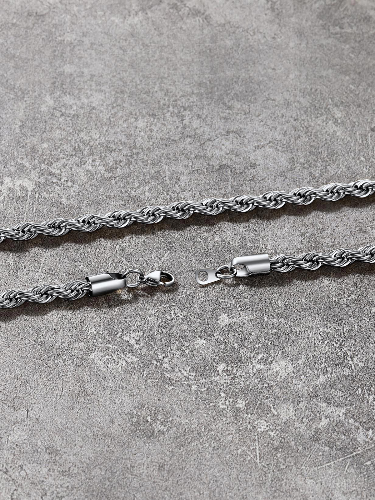 6mm Thick Twisted Rope Chain Necklace in Stainless