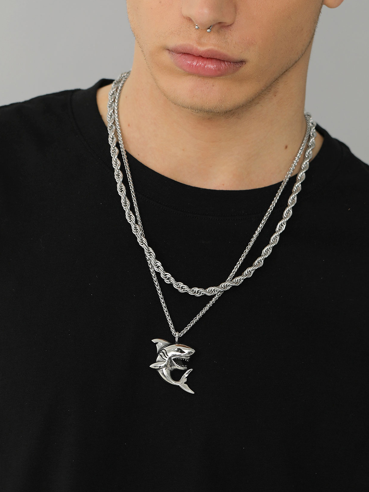 6mm Thick Twisted Rope Chain Necklace in Stainless