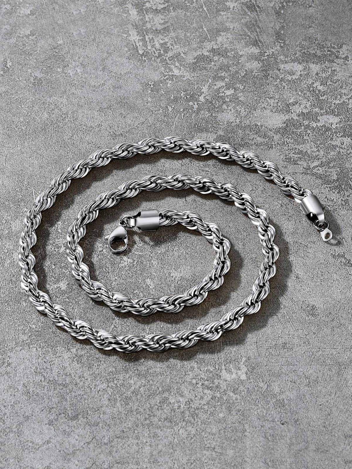 9mm Thick Twisted Rope Chain Necklace in Stainless