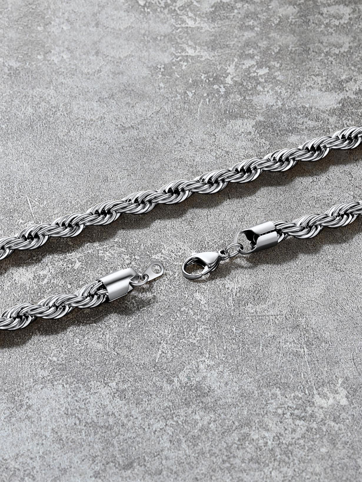 9mm Thick Twisted Rope Chain Necklace in Stainless