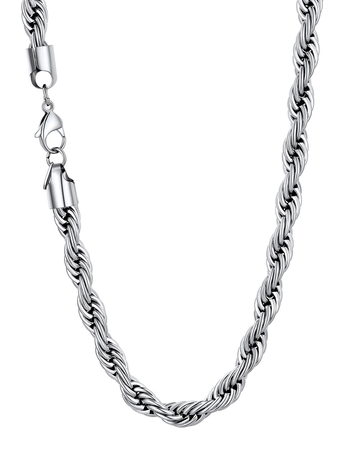 9mm Thick Twisted Rope Chain Necklace in Stainless