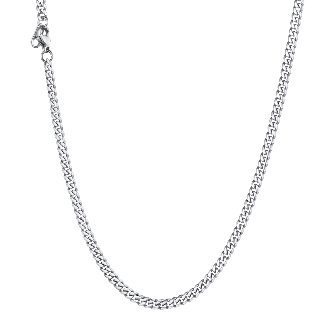 3mm Cuban Chain Necklace in Stainless Steel