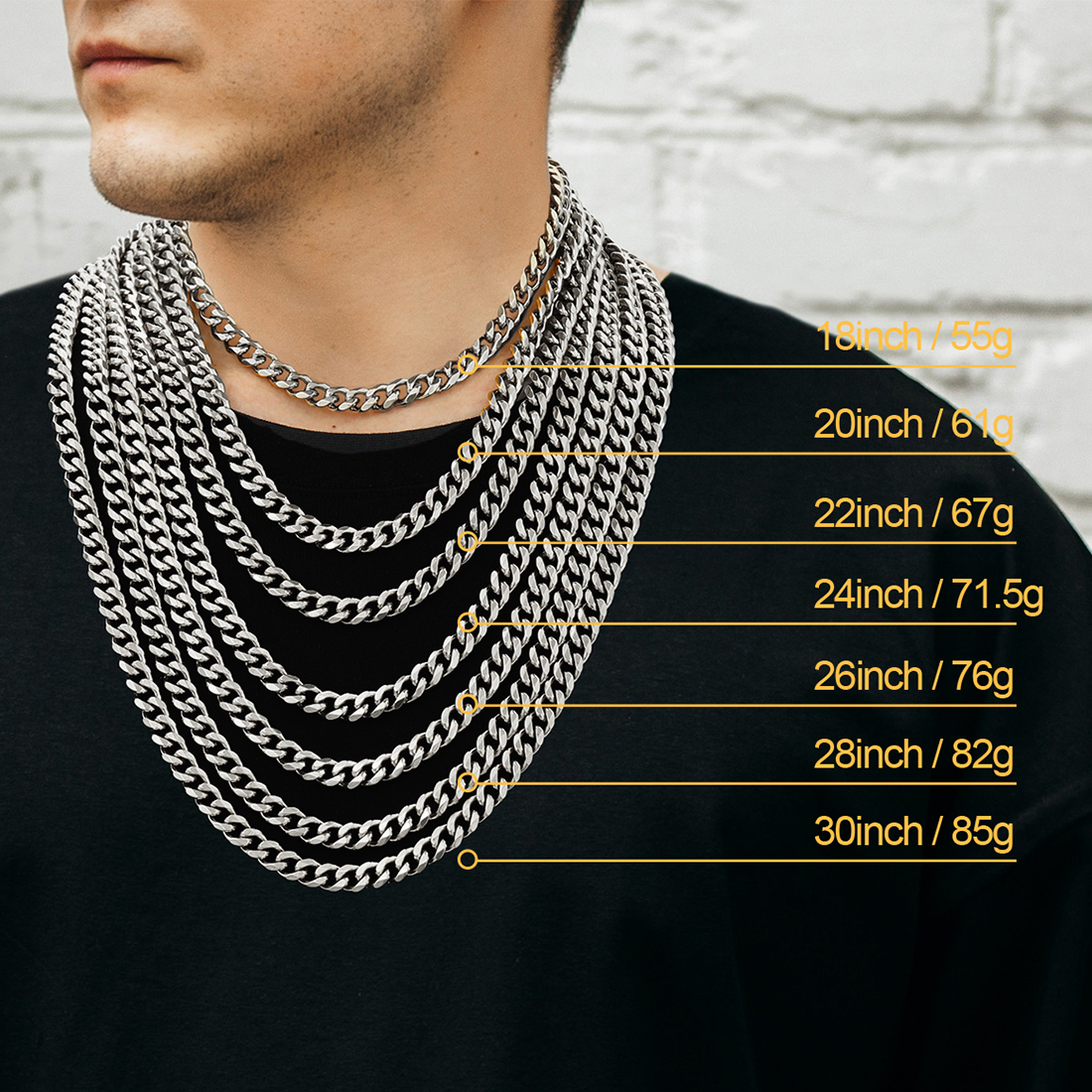 9mm Thick Cuban Chain Necklace in Stainless