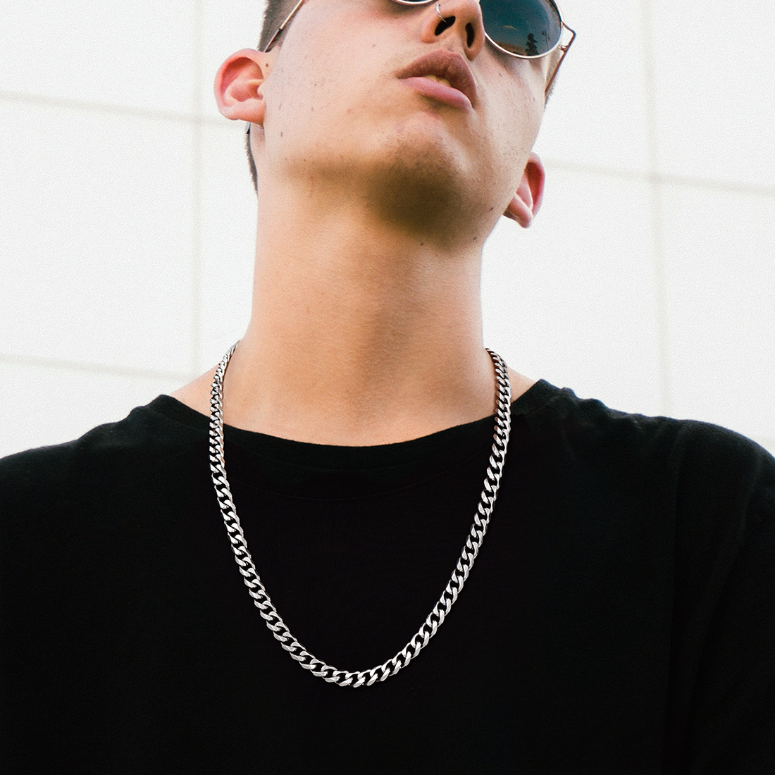 9mm Thick Cuban Chain Necklace in Stainless
