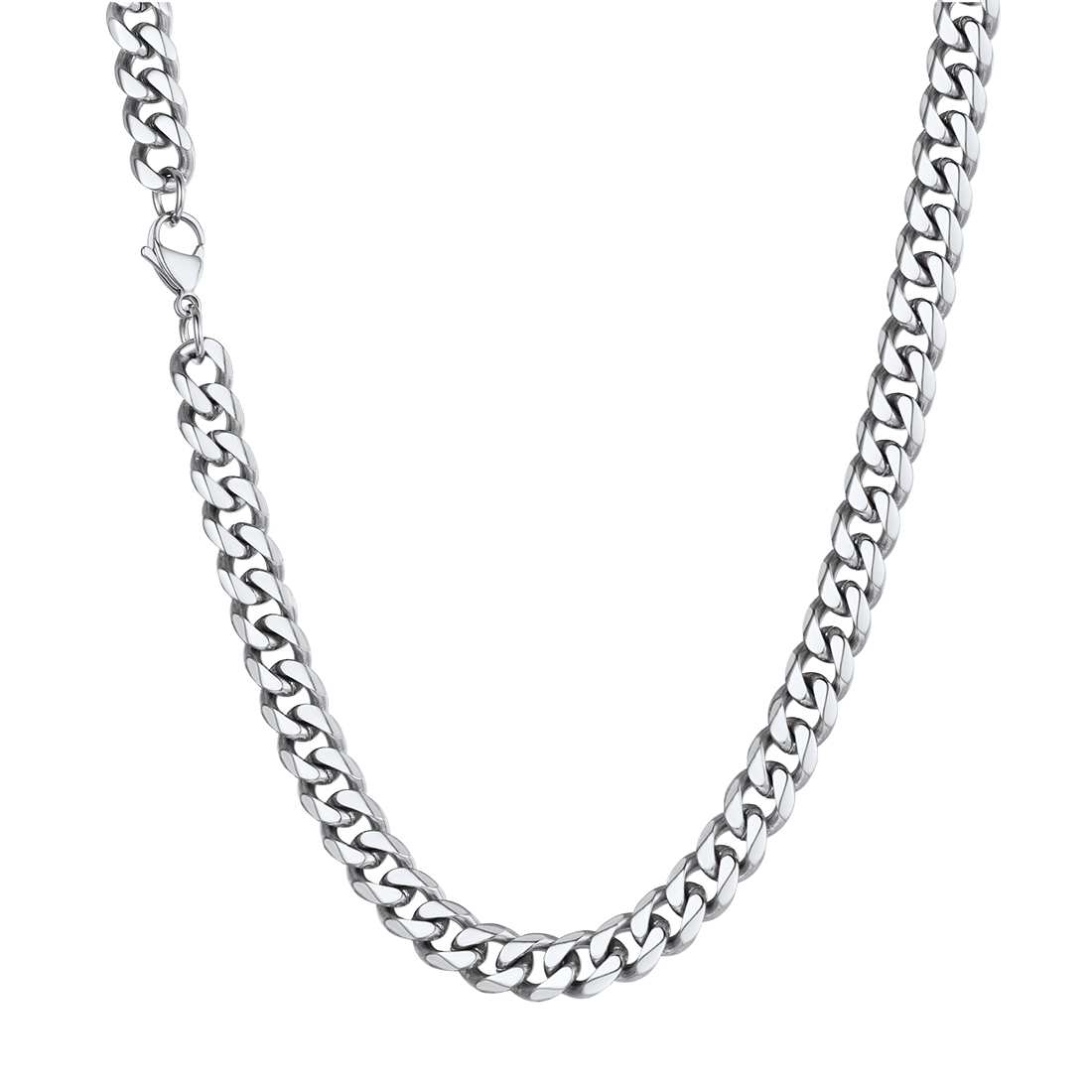 9mm Thick Cuban Chain Necklace in Stainless