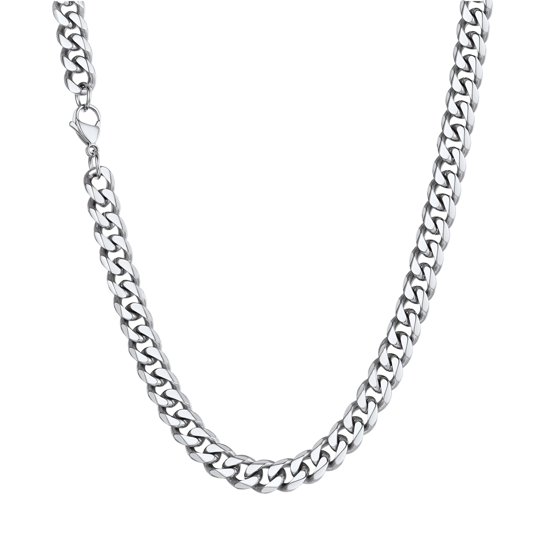 9mm Thick Cuban Chain Necklace in Stainless