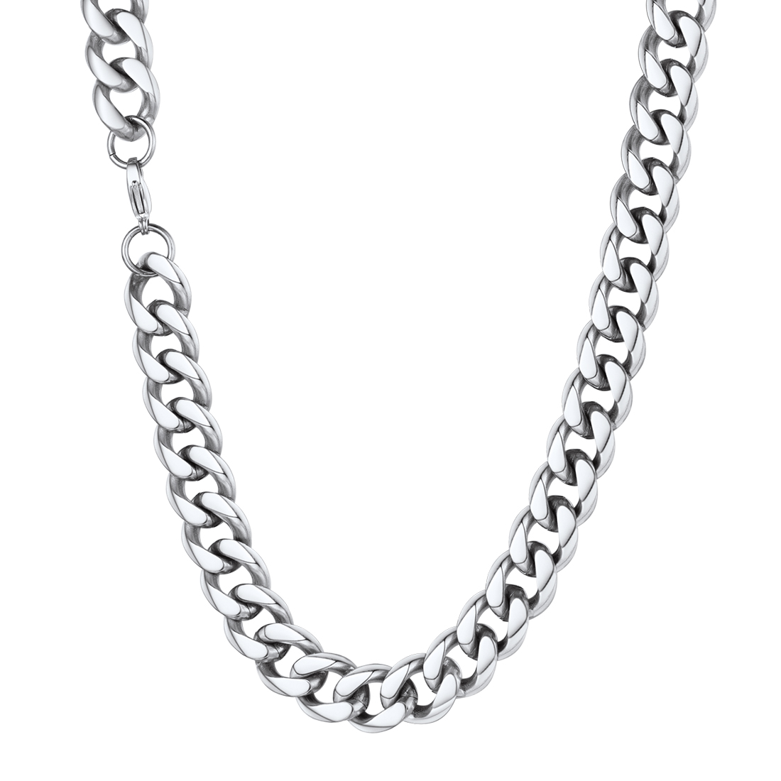 12mm Thick Cuban Chain Necklace in Stainless