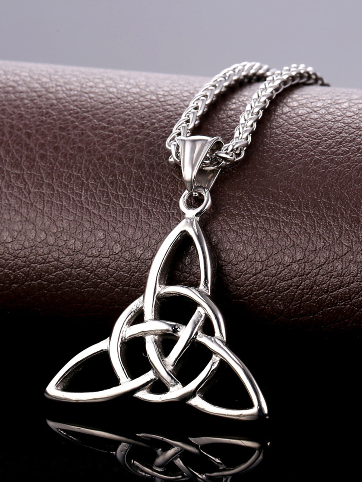 Celtic Knot Pendant Triquetra Necklace in Stainless