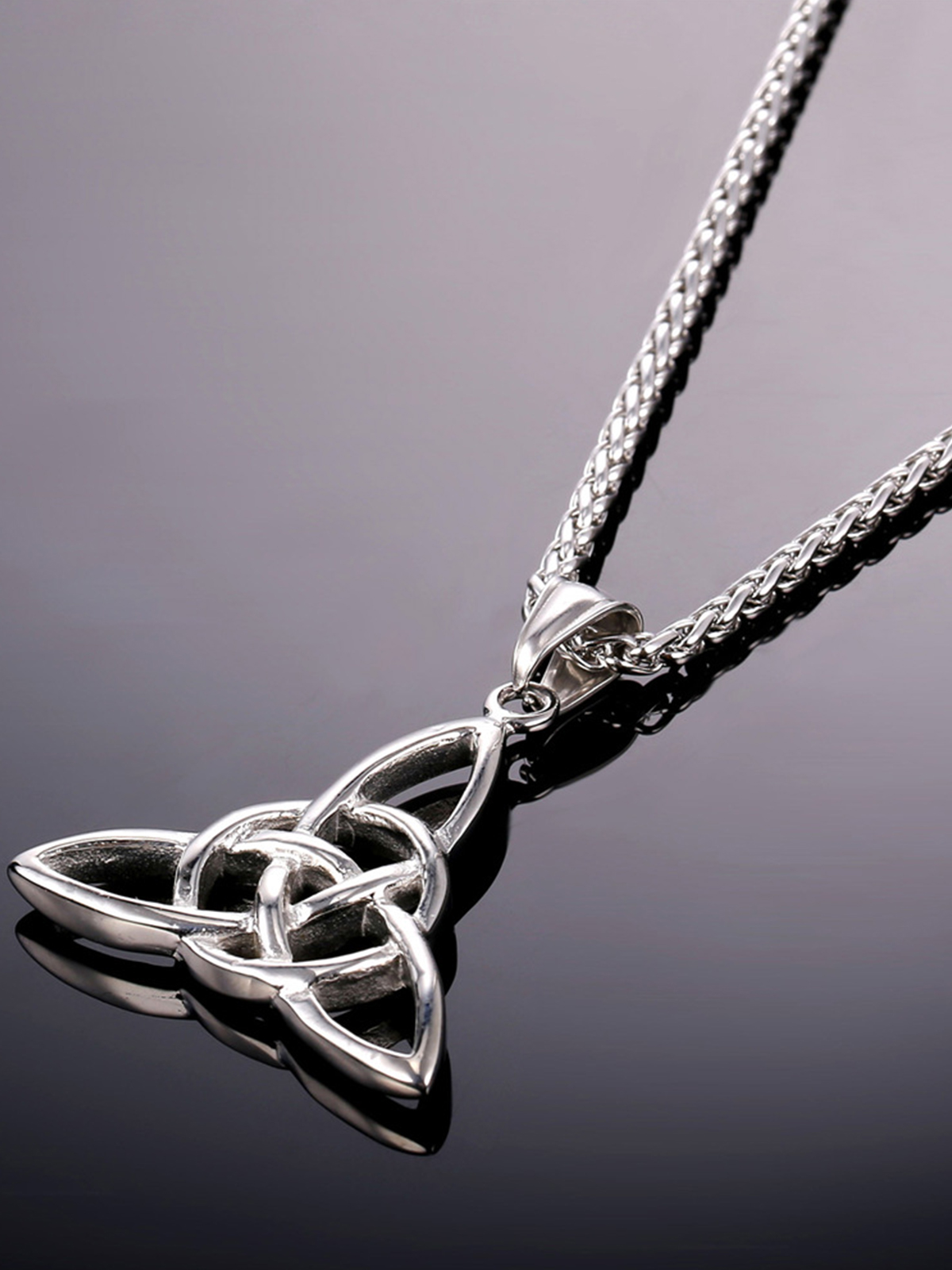 Celtic Knot Pendant Triquetra Necklace in Stainless
