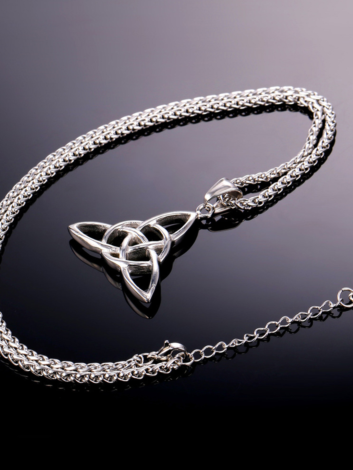 Celtic Knot Pendant Triquetra Necklace in Stainless