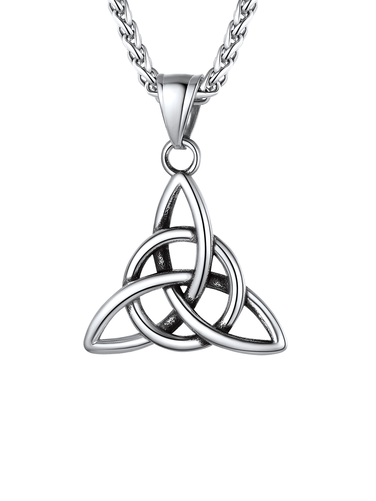 Celtic Knot Pendant Triquetra Necklace in Stainless