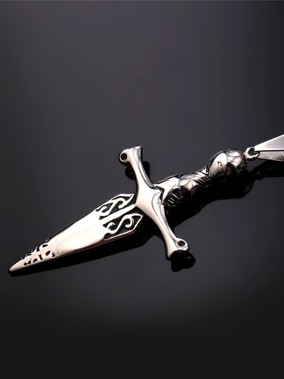 Sword Pendant Cross Necklace in Stainless
