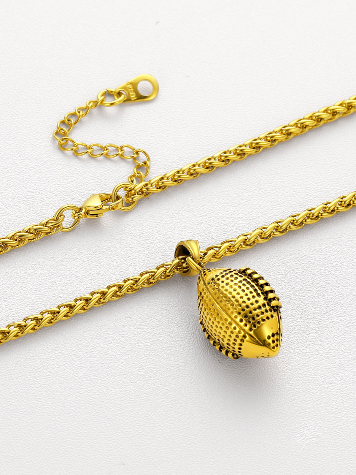 Rugby Pendant Sport Ball Necklace in 18K Gold