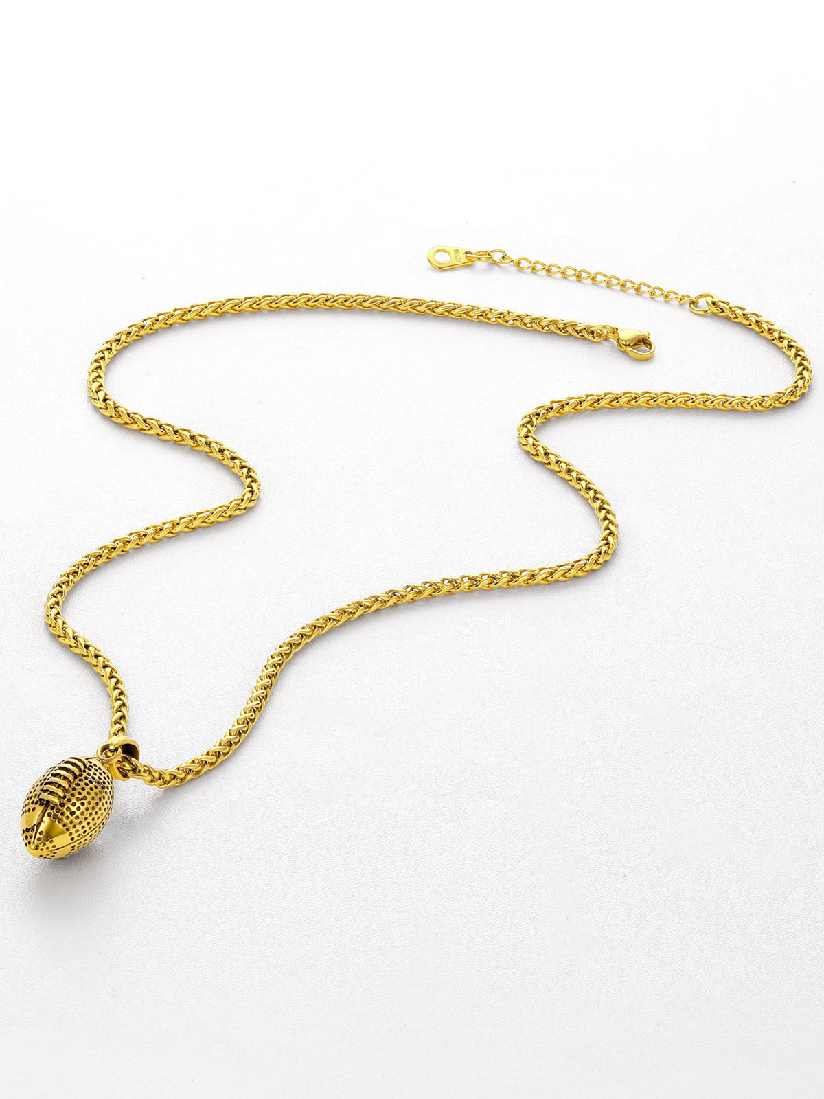Rugby Pendant Sport Ball Necklace in 18K Gold