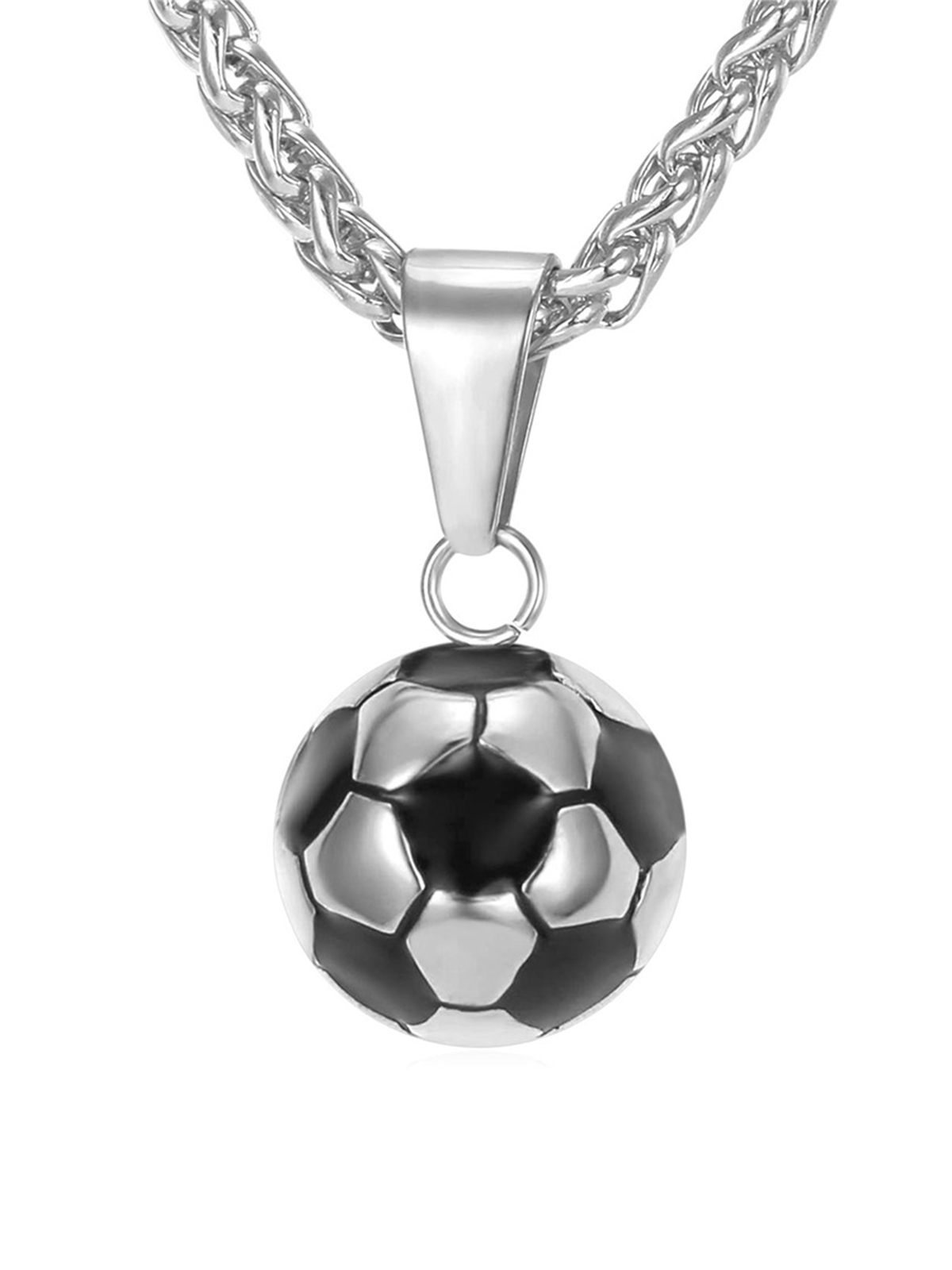 Soccer Pendant Sport Ball Necklace in Stainless