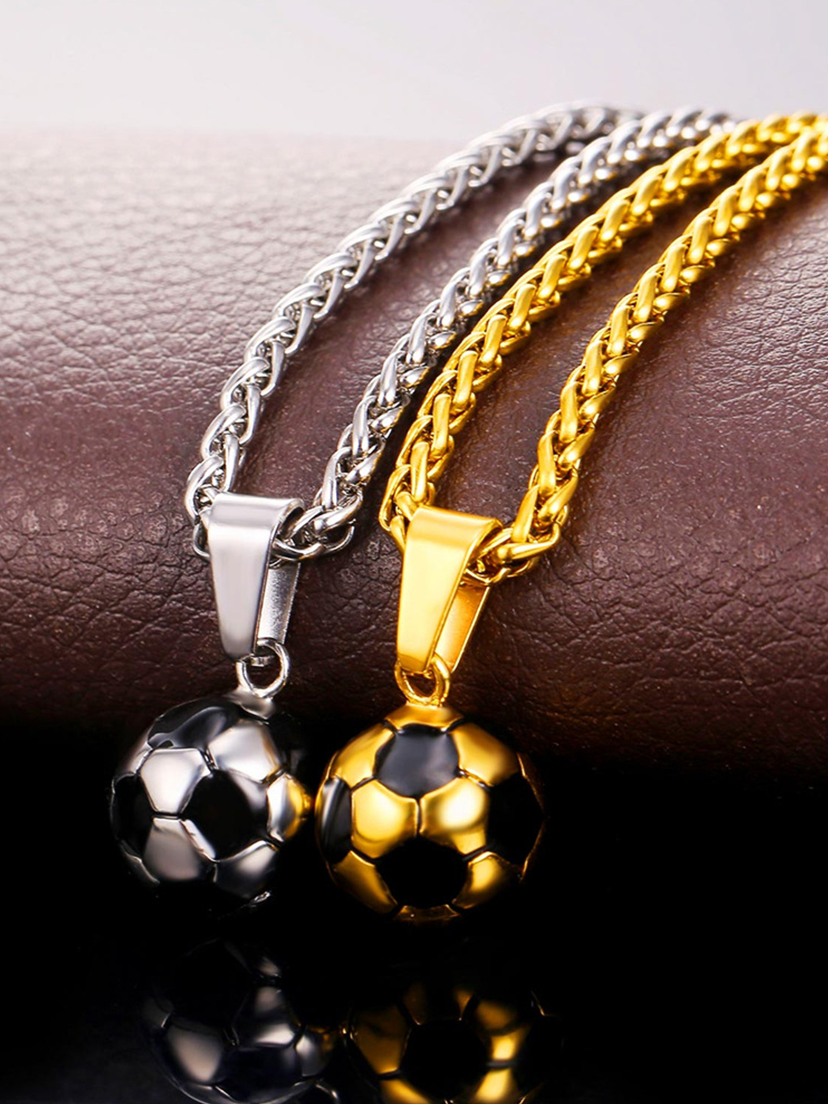 Soccer Pendant Sport Ball Necklace in 18K Gold