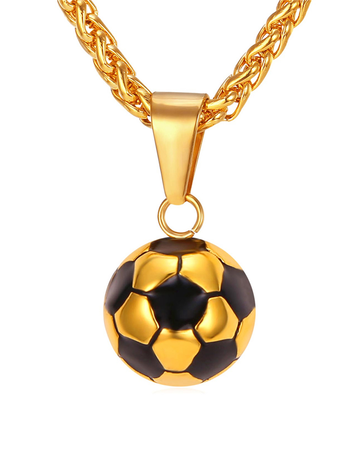 Soccer Pendant Sport Ball Necklace in 18K Gold