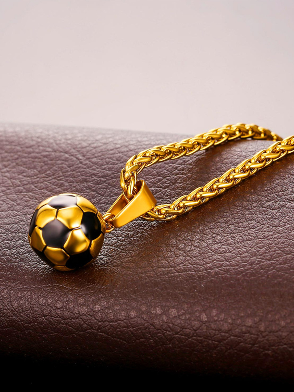 Soccer Pendant Sport Ball Necklace in 18K Gold