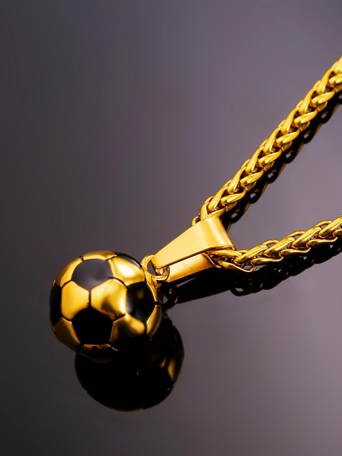 Soccer Pendant Sport Ball Necklace in 18K Gold