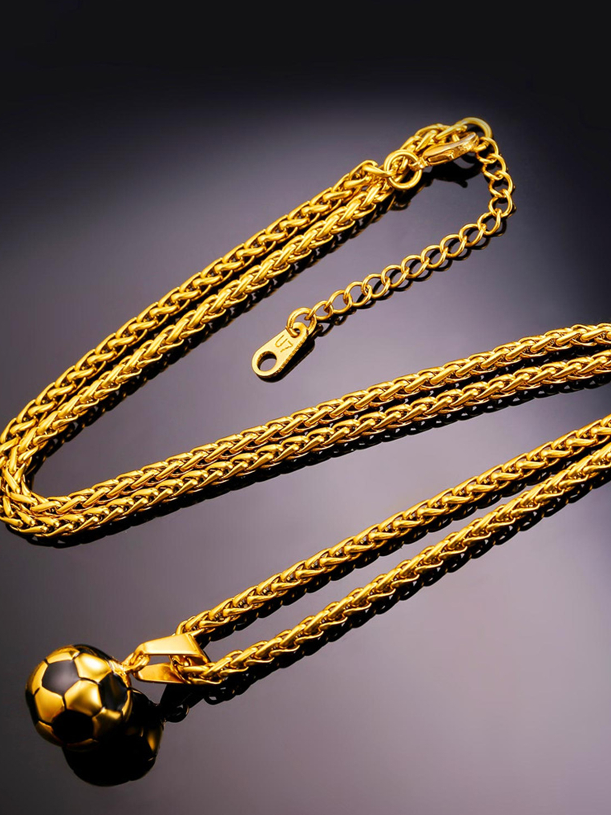 Soccer Pendant Sport Ball Necklace in 18K Gold