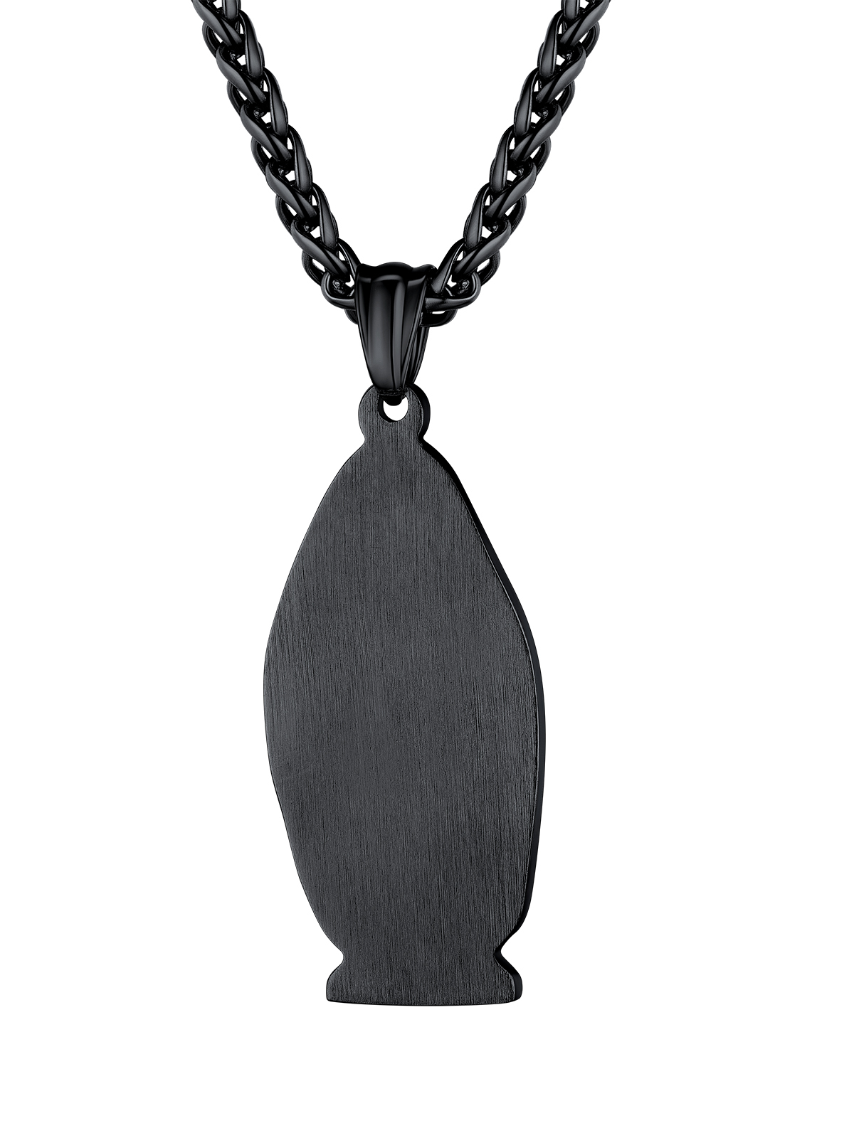 Virgin Mary Pendant Lady of Guadalupe Necklace in Black Plated