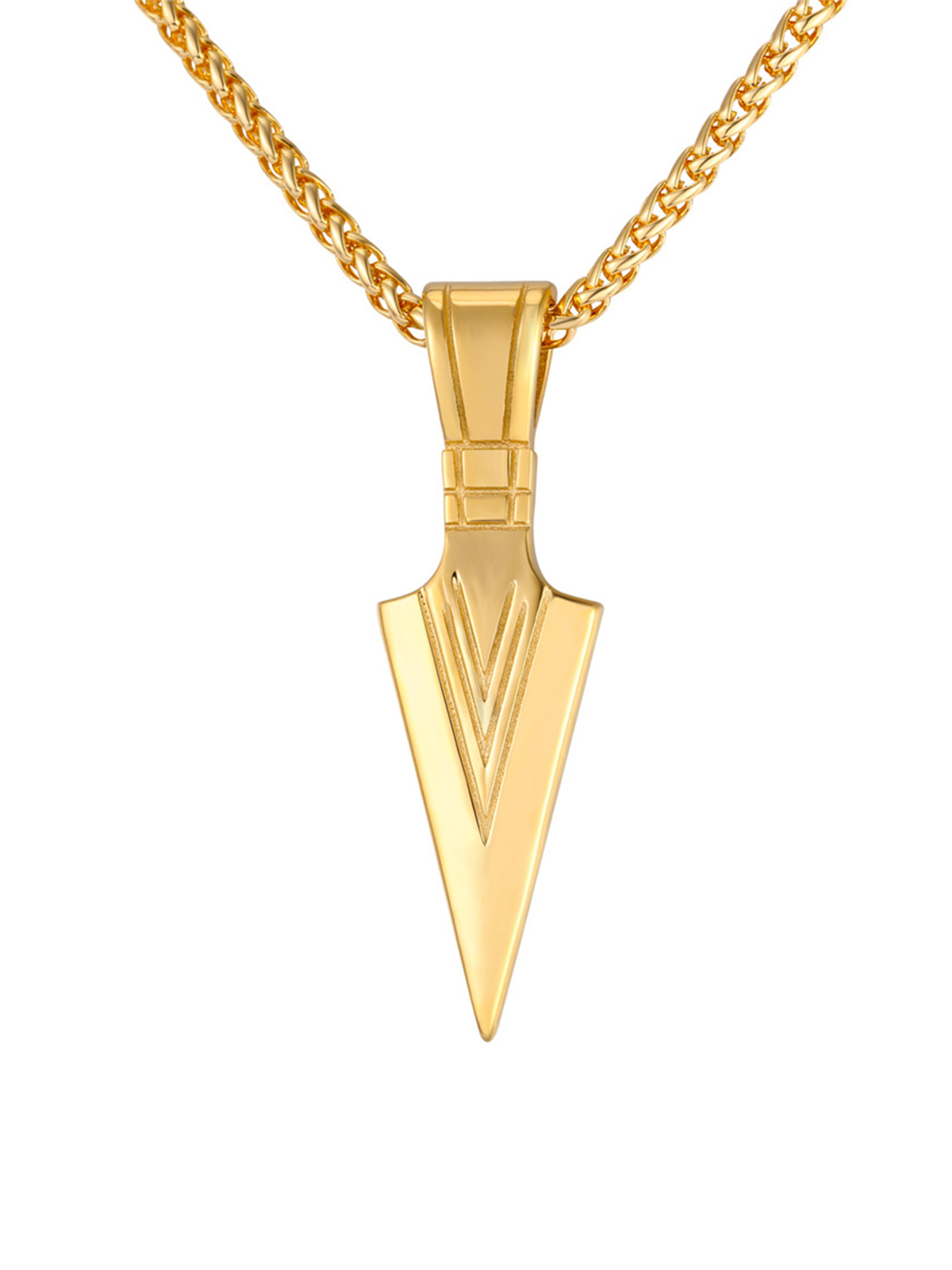 Arrowhead Necklace Spear Point Pendant in 18K Gold
