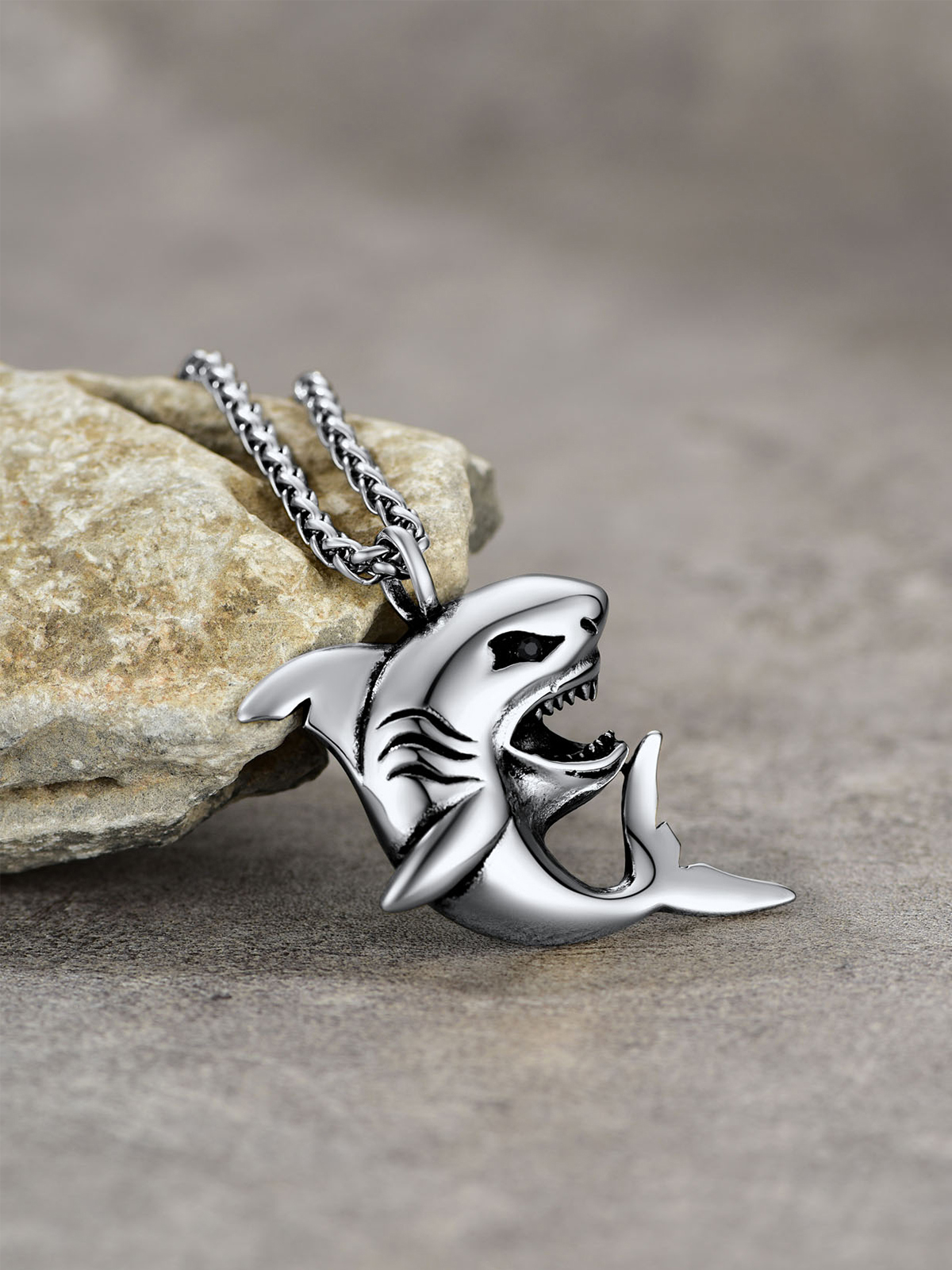 Shark Pendant Animal Jewelry in Stainless