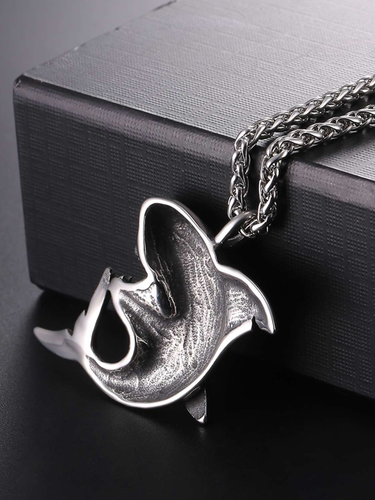 Shark Pendant Animal Jewelry in Stainless