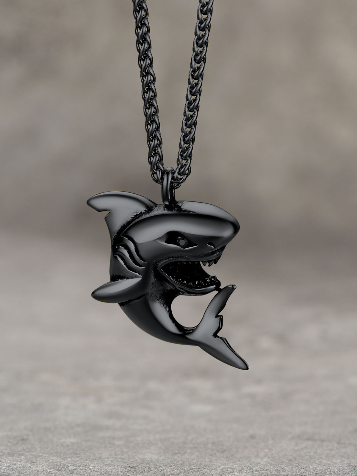 Shark Pendant Animal Jewelry in Black