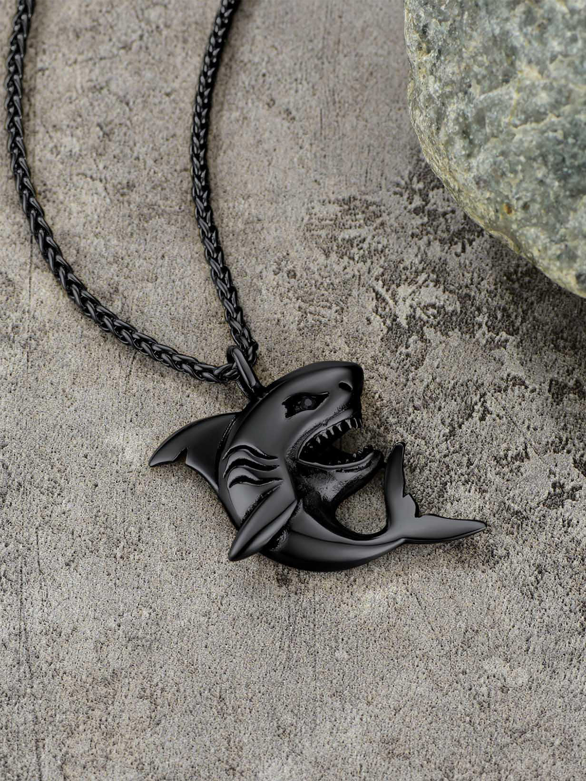Shark Pendant Animal Jewelry in Black
