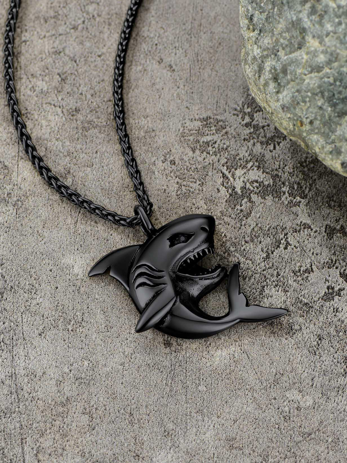 Shark Pendant Animal Jewelry in Black