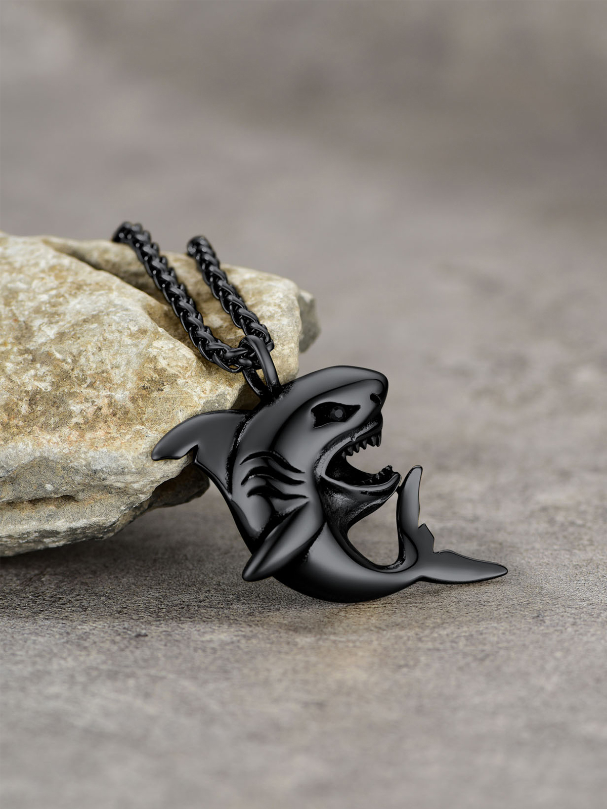 Shark Pendant Animal Jewelry in Black