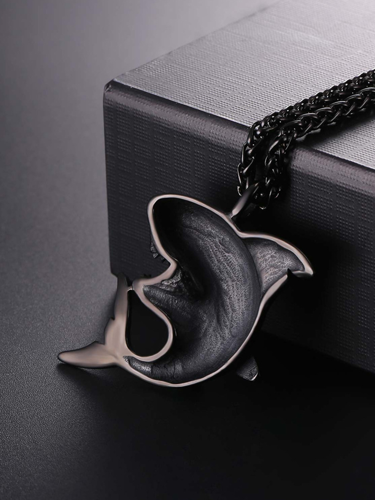 Shark Pendant Animal Jewelry in Black