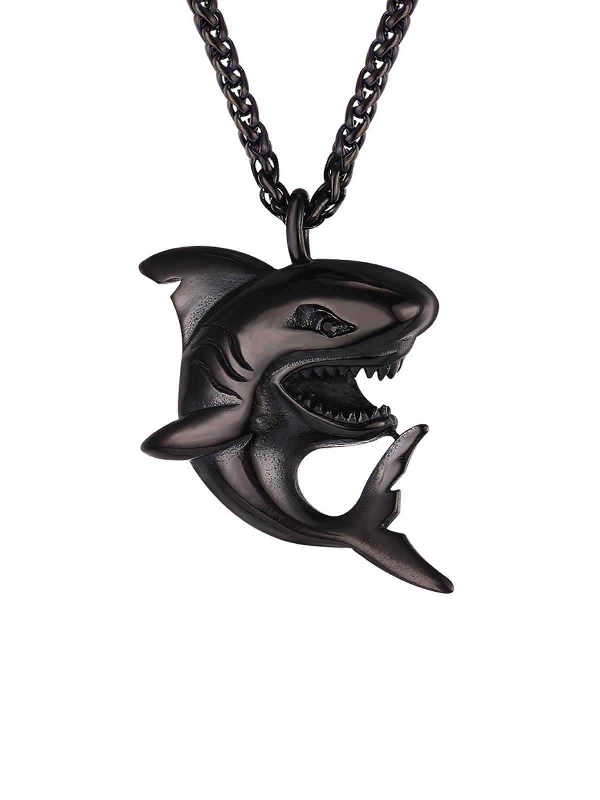 Shark Pendant Animal Jewelry in Black