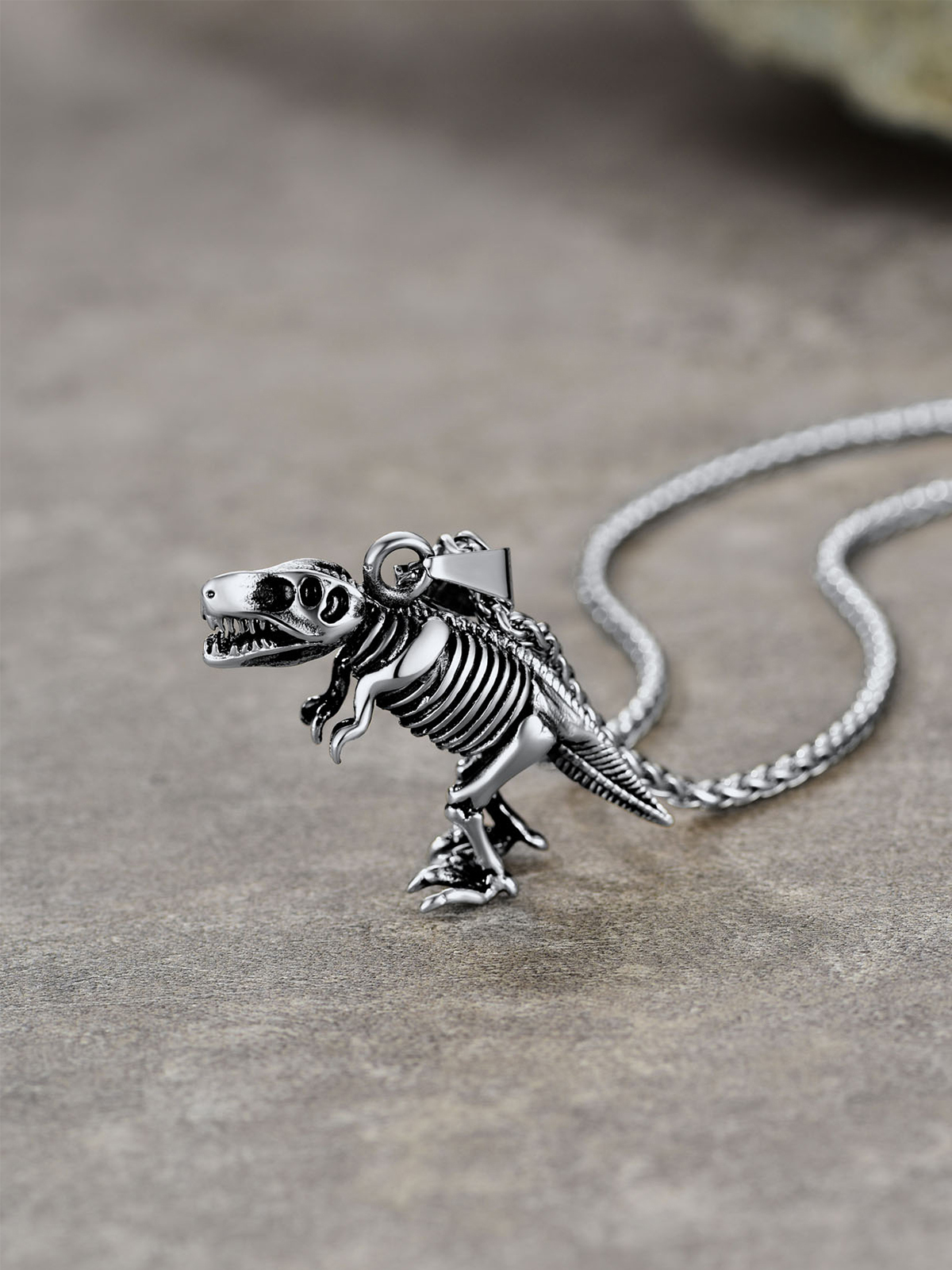 Dinosaur Pendant Animal Necklace in Stainless