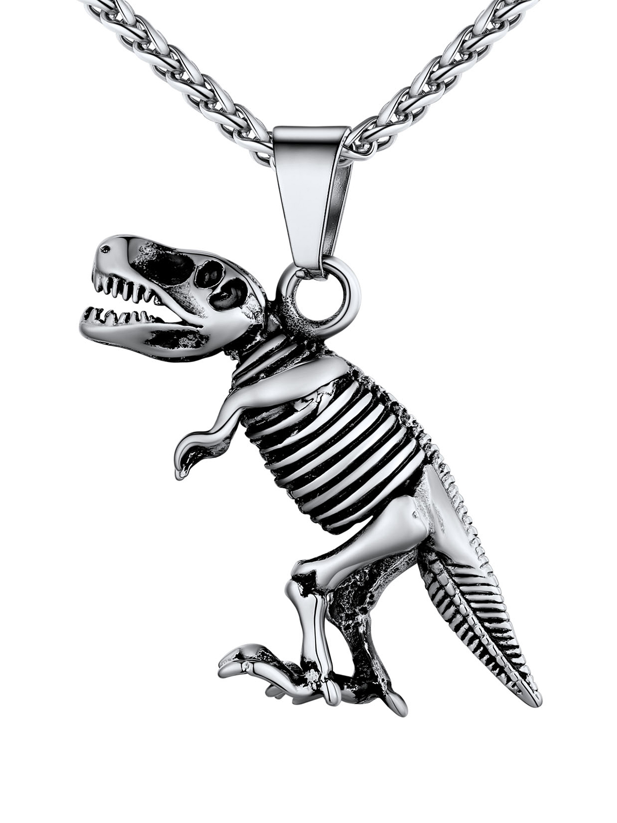 Dinosaur Pendant Animal Necklace in Stainless