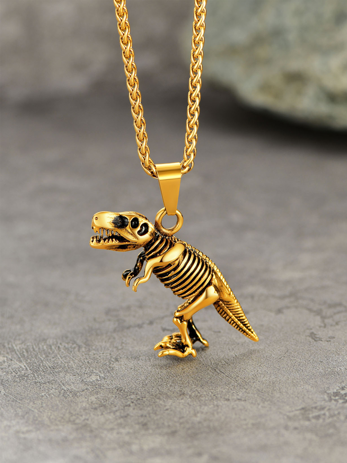 Dinosaur Pendant Animal Necklace in 18K Gold Plated
