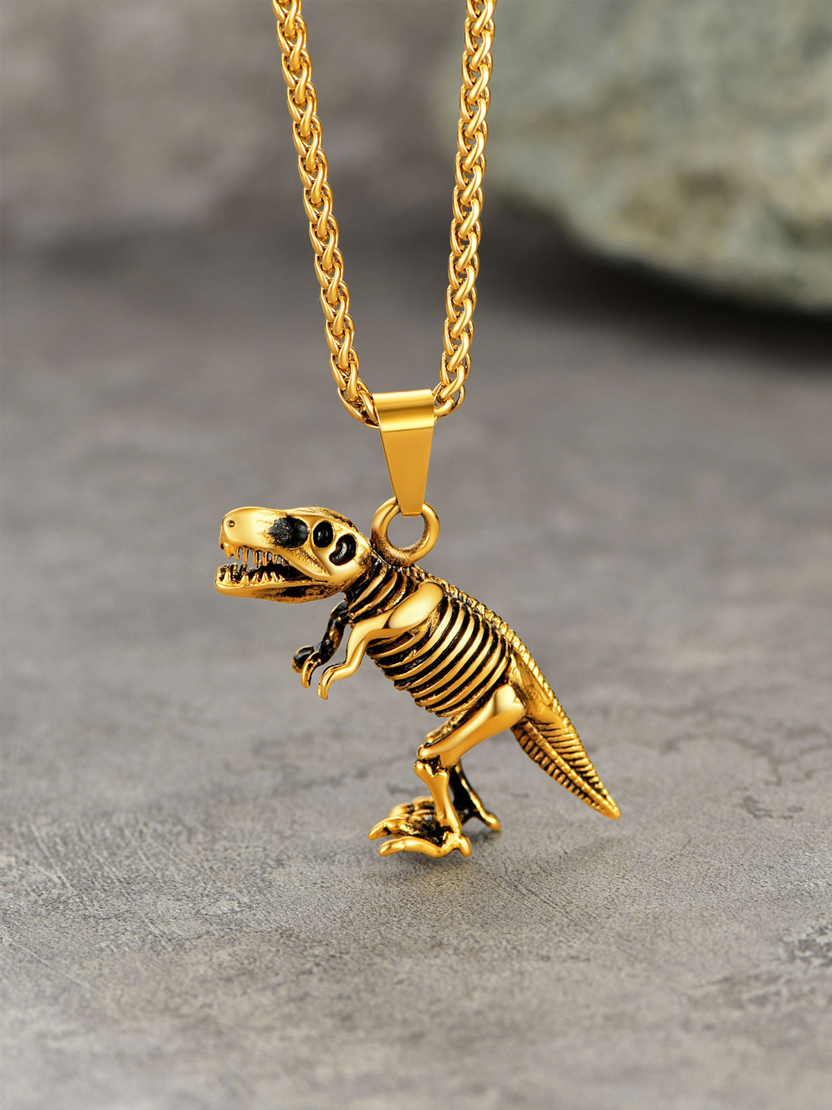 Dinosaur Pendant Animal Necklace in 18K Gold Plated