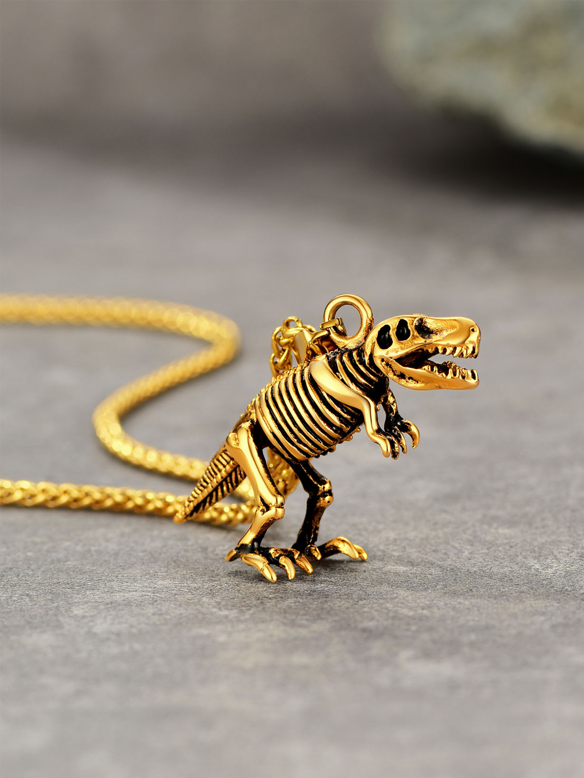 Dinosaur Pendant Animal Necklace in 18K Gold Plated