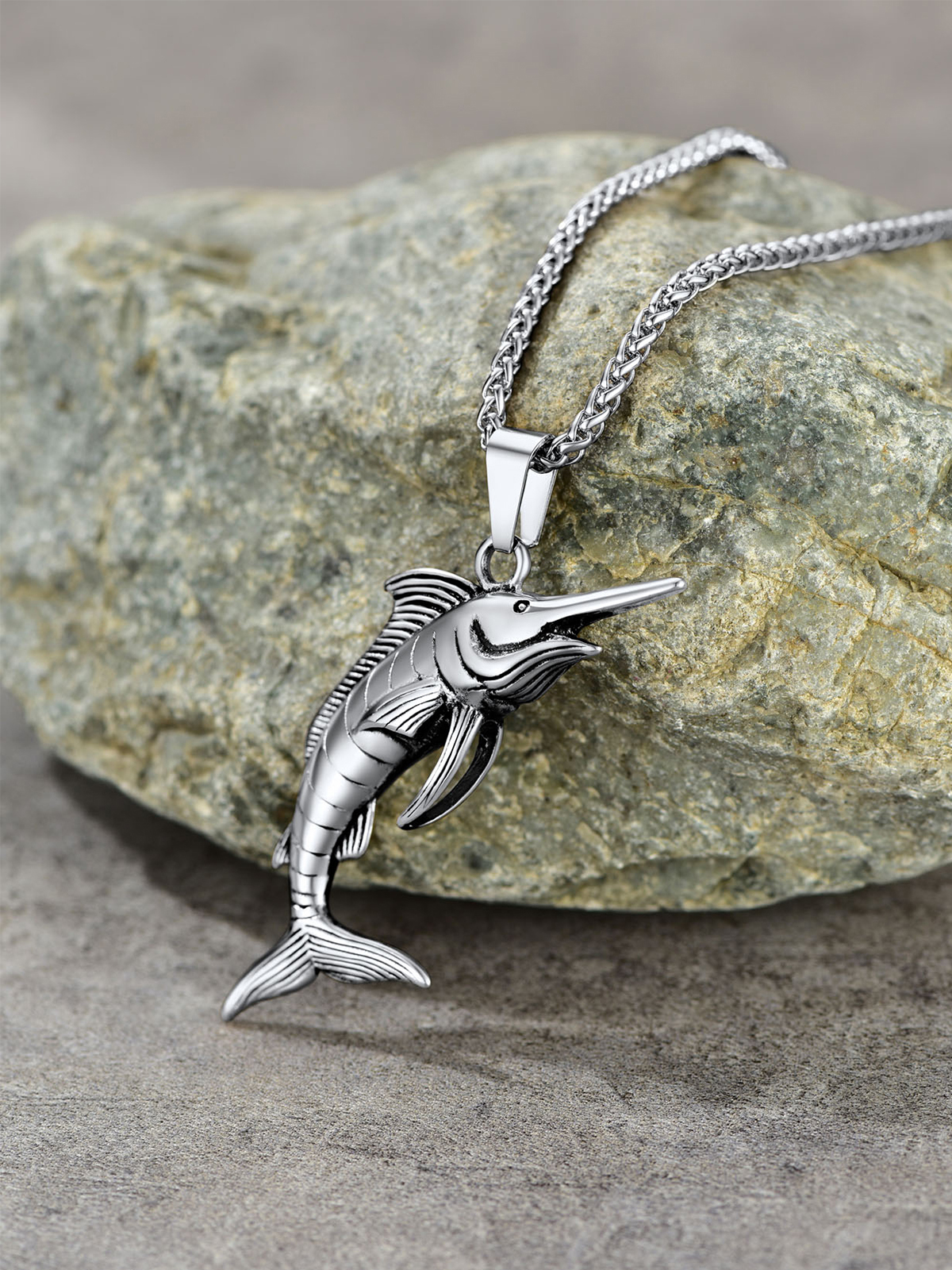 Swordfish Pendant Animal Jewelry in Stainless