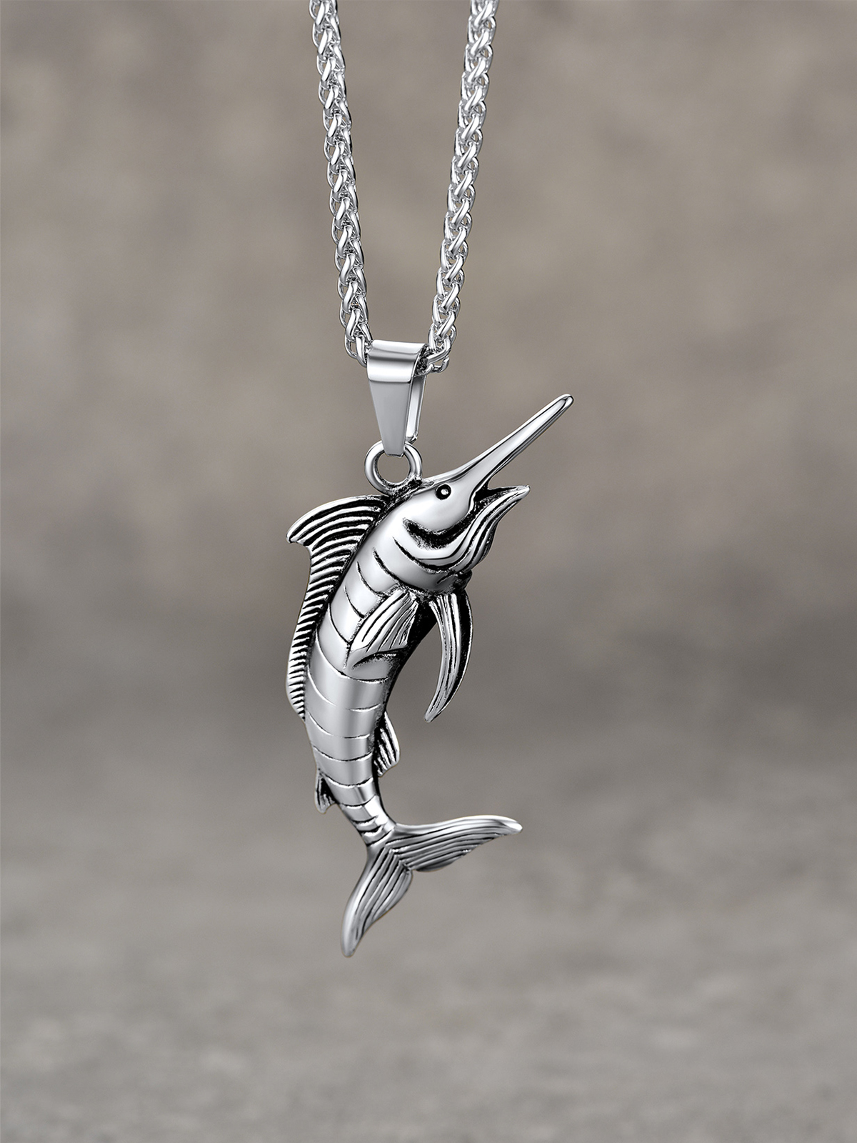 Swordfish Pendant Animal Jewelry in Stainless
