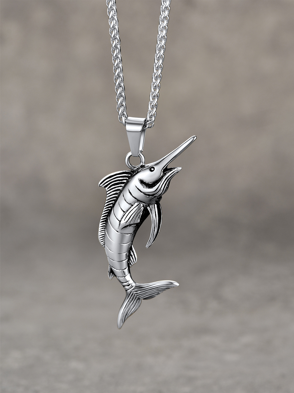 Swordfish Pendant Animal Jewelry in Stainless