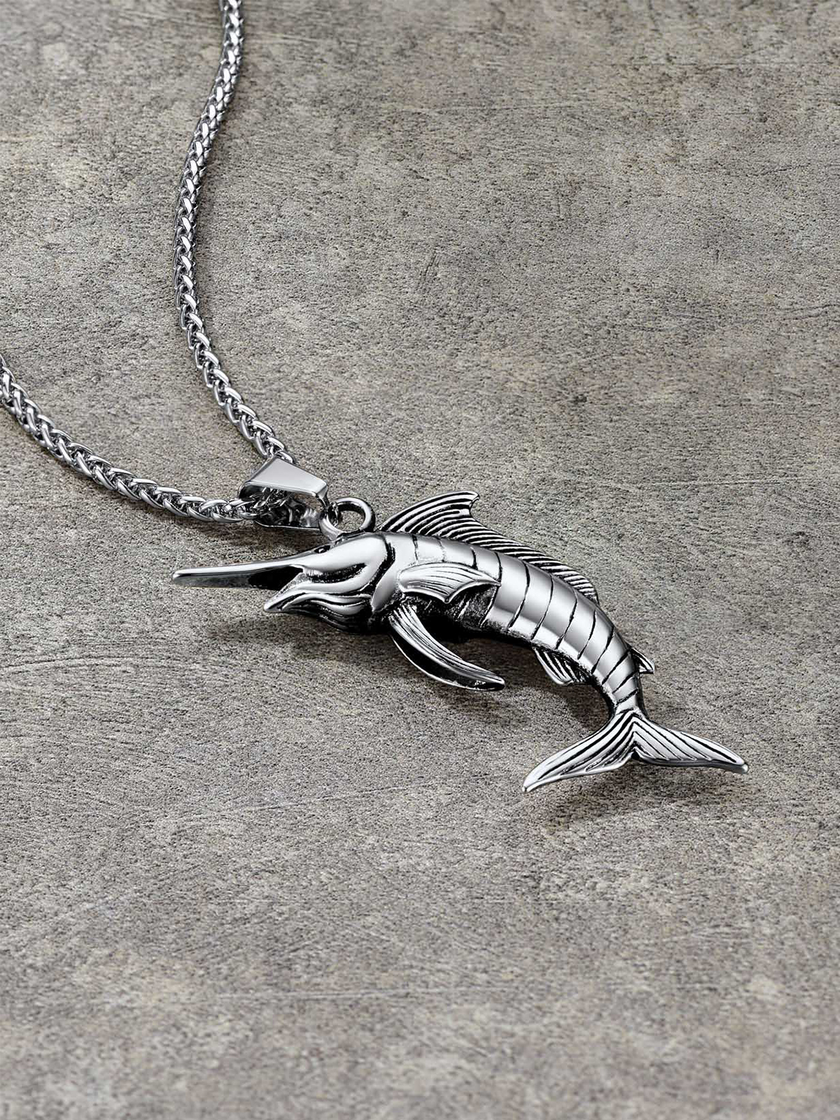 Swordfish Pendant Animal Jewelry in Stainless