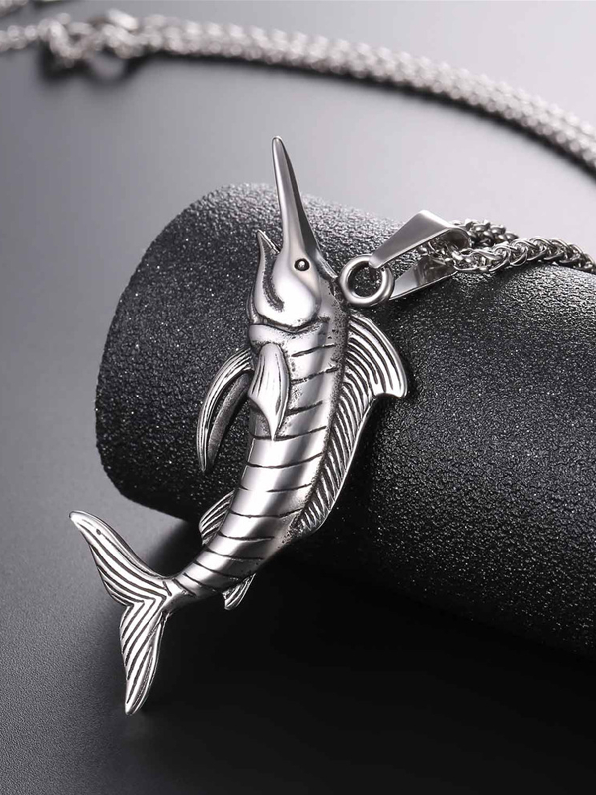 Swordfish Pendant Animal Jewelry in Stainless