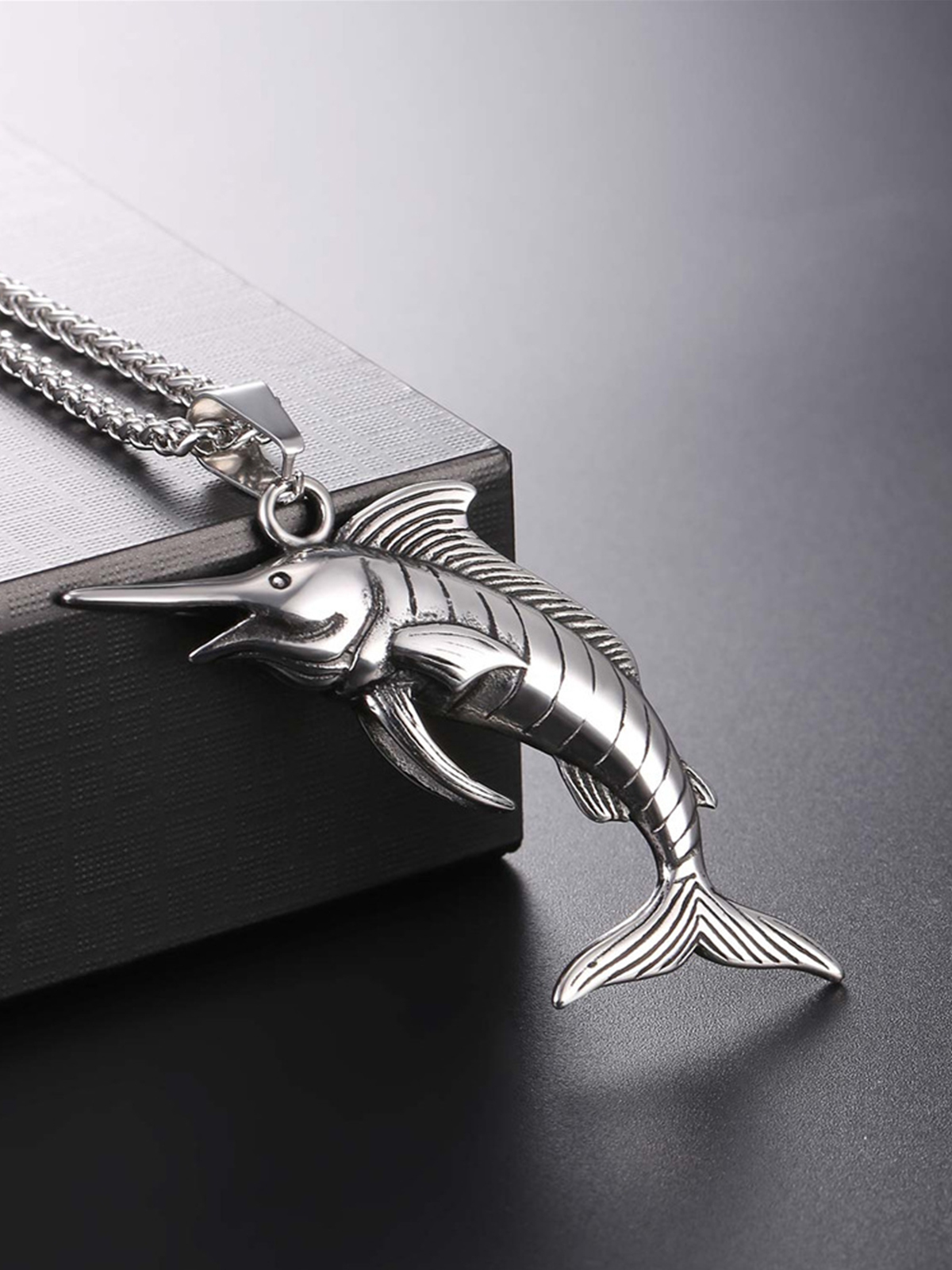 Swordfish Pendant Animal Jewelry in Stainless