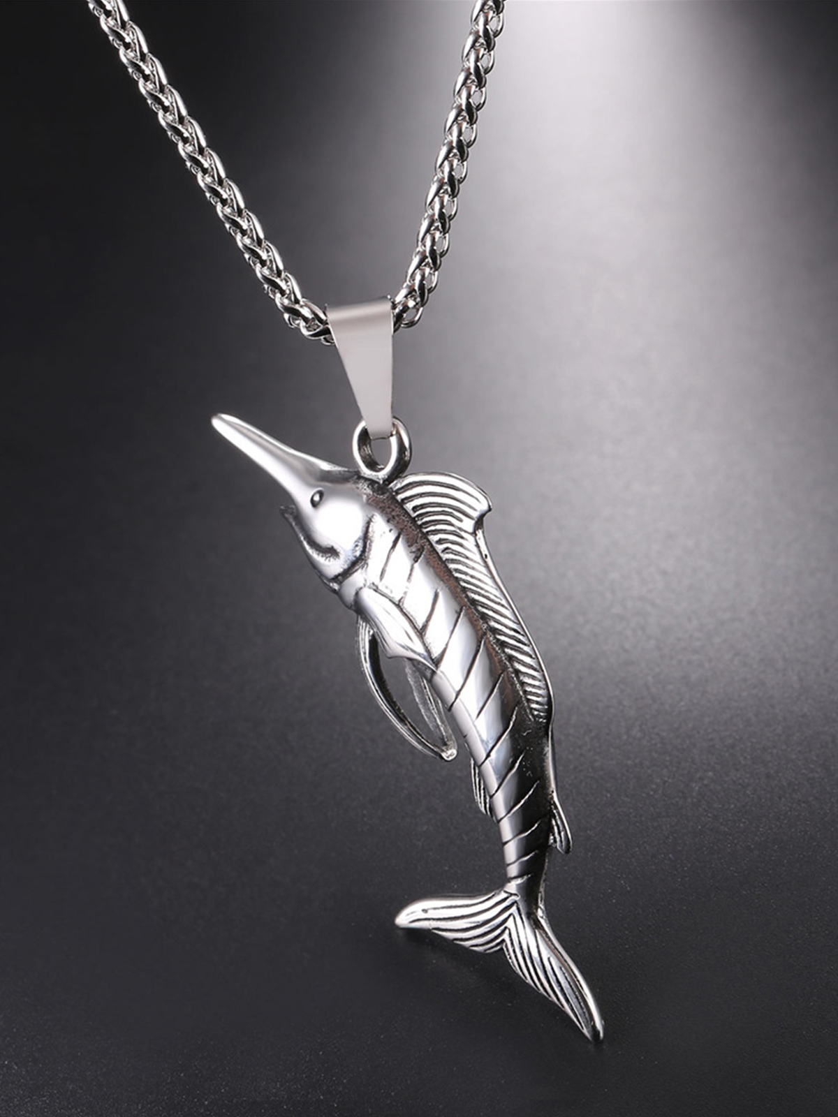 Swordfish Pendant Animal Jewelry in Stainless