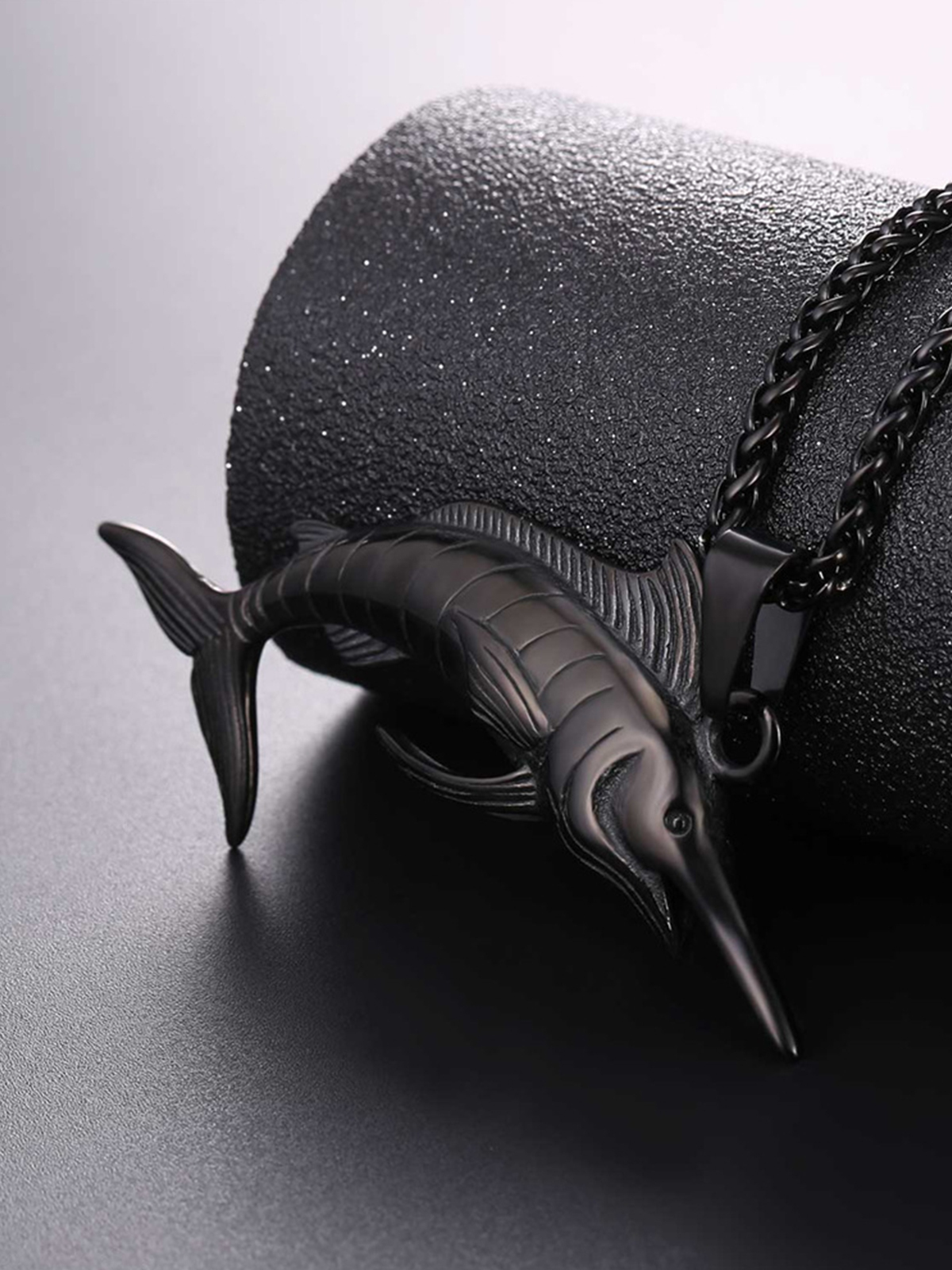 Swordfish Pendant Animal Jewelry in Black